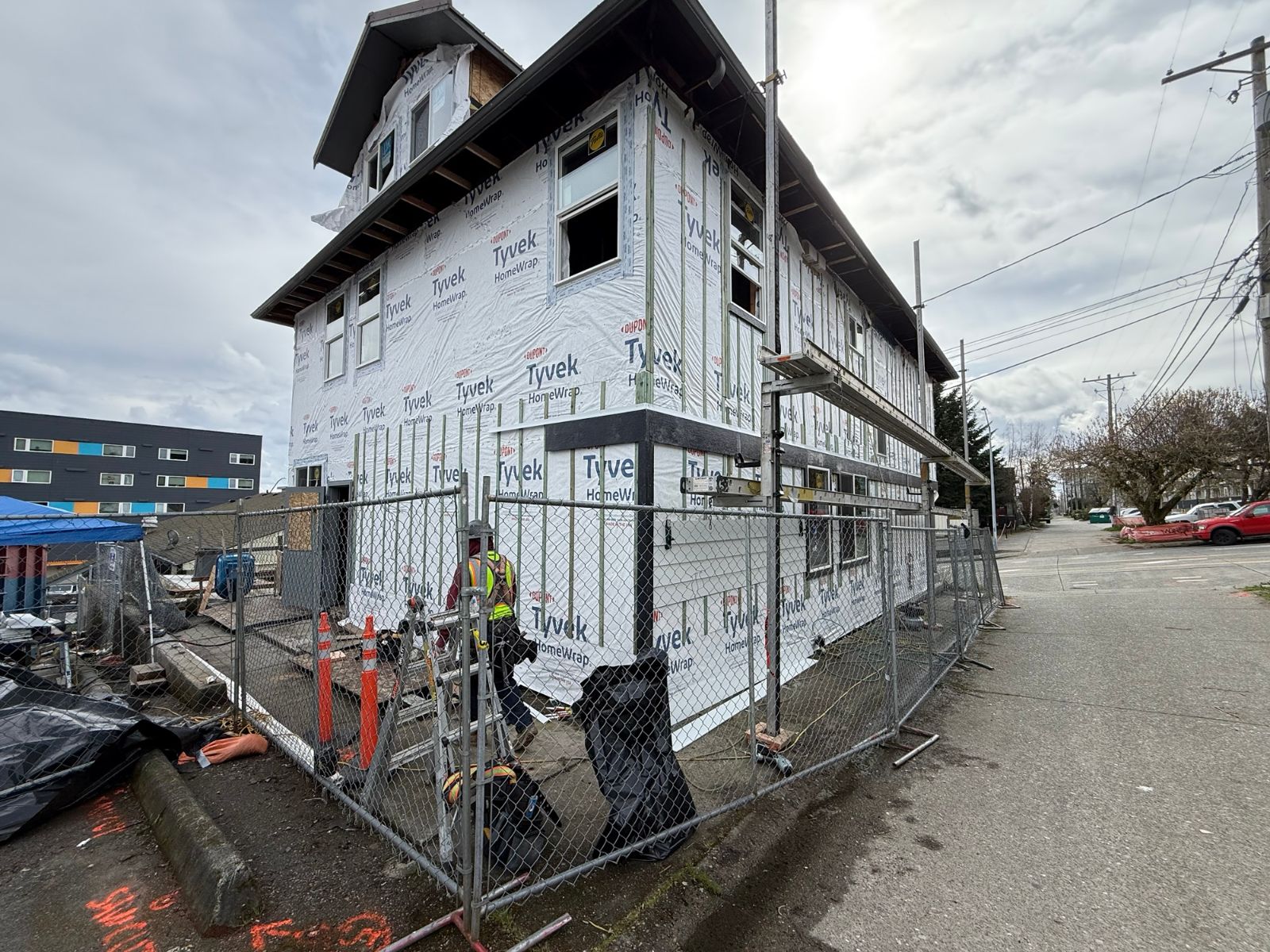 Youth shelter under construction